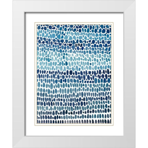 Blue Progression I White Modern Wood Framed Art Print with Double Matting by OToole, Tim