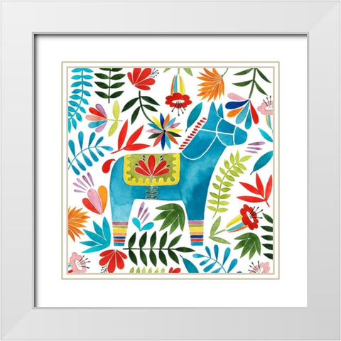 Festive Otomi I White Modern Wood Framed Art Print with Double Matting by Popp, Grace
