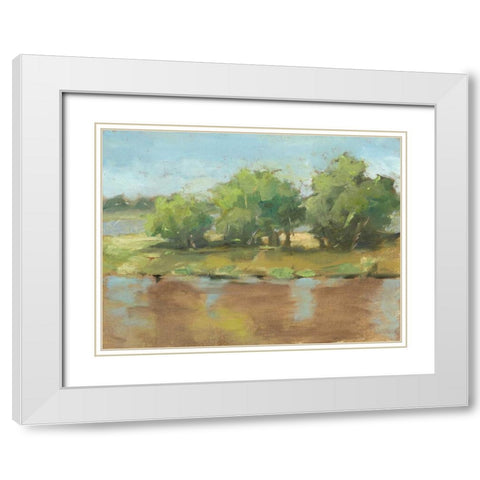 Muddy River II White Modern Wood Framed Art Print with Double Matting by Harper, Ethan