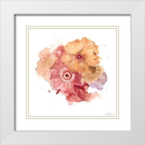 Blossom Burst I White Modern Wood Framed Art Print with Double Matting by Borges, Victoria