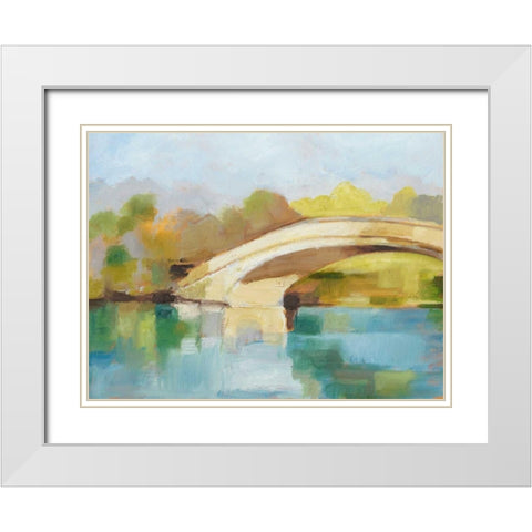 Park Bridge II White Modern Wood Framed Art Print with Double Matting by Harper, Ethan