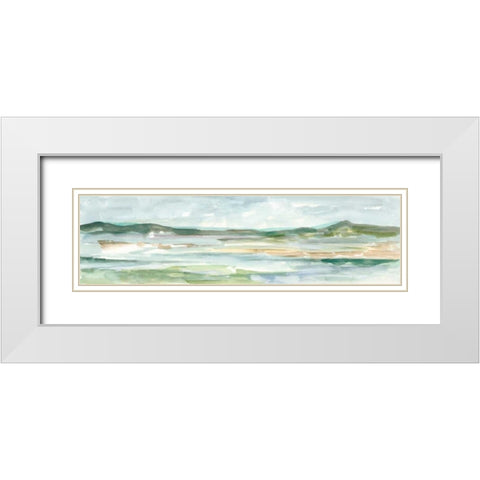 Panoramic Seascape II White Modern Wood Framed Art Print with Double Matting by Harper, Ethan