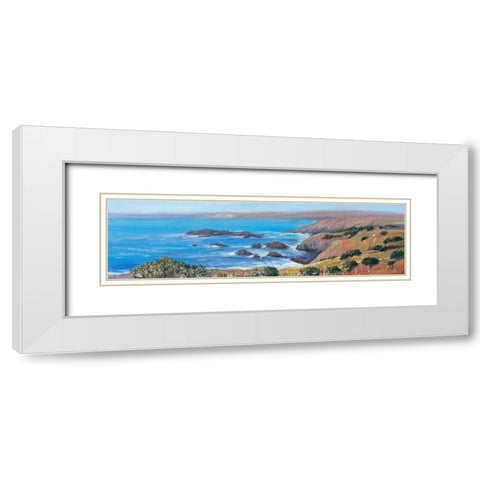 Panoramic Ocean View I White Modern Wood Framed Art Print with Double Matting by OToole, Tim
