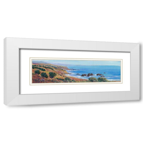 Panoramic Ocean View II White Modern Wood Framed Art Print with Double Matting by OToole, Tim