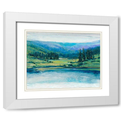 Mountain Lake I White Modern Wood Framed Art Print with Double Matting by OToole, Tim