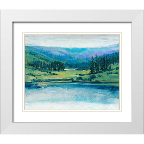 Mountain Lake I White Modern Wood Framed Art Print with Double Matting by OToole, Tim
