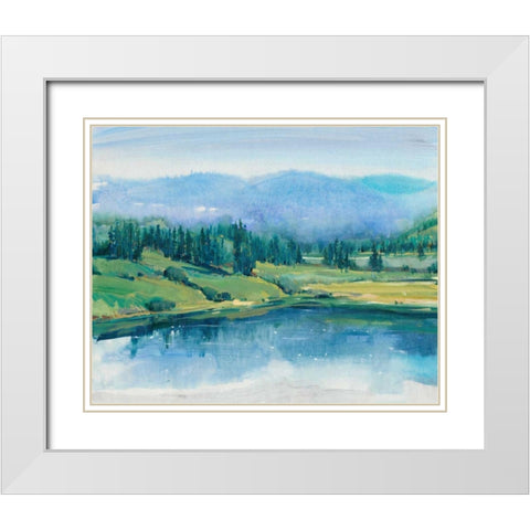 Mountain Lake II White Modern Wood Framed Art Print with Double Matting by OToole, Tim
