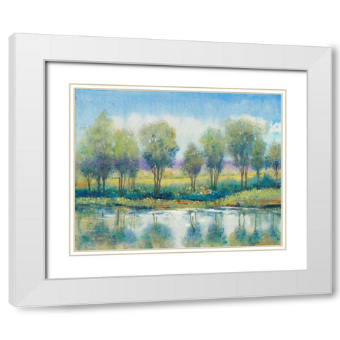 River Reflection I White Modern Wood Framed Art Print with Double Matting by OToole, Tim