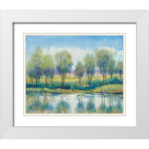 River Reflection I White Modern Wood Framed Art Print with Double Matting by OToole, Tim