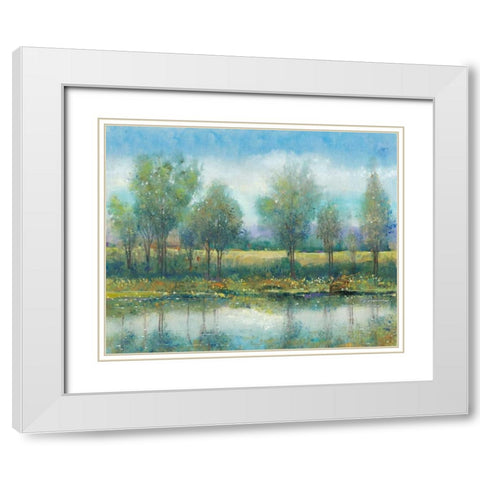 River Reflection II White Modern Wood Framed Art Print with Double Matting by OToole, Tim