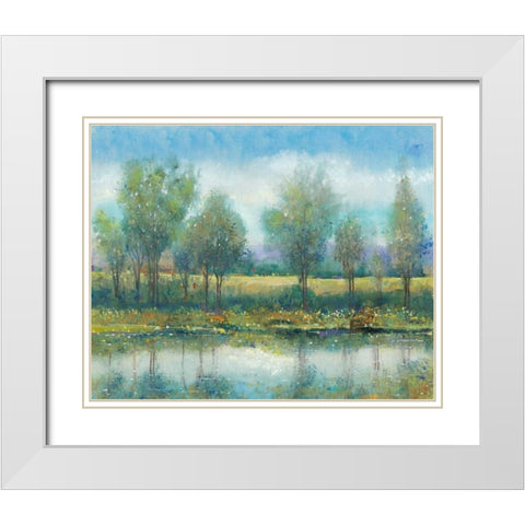 River Reflection II White Modern Wood Framed Art Print with Double Matting by OToole, Tim