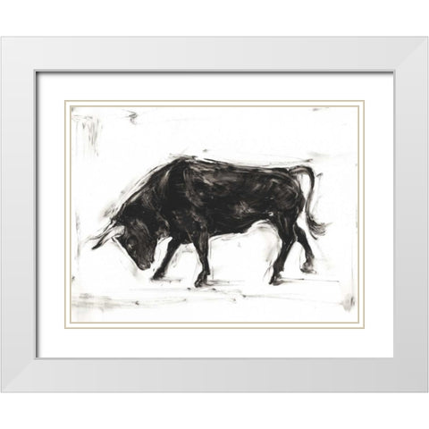 Toro I White Modern Wood Framed Art Print with Double Matting by Harper, Ethan
