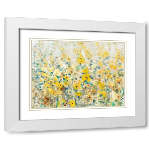 Cheerful Garden II White Modern Wood Framed Art Print with Double Matting by OToole, Tim