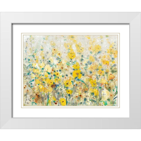 Cheerful Garden II White Modern Wood Framed Art Print with Double Matting by OToole, Tim