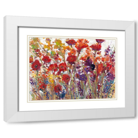 Variety of Flowers I White Modern Wood Framed Art Print with Double Matting by OToole, Tim