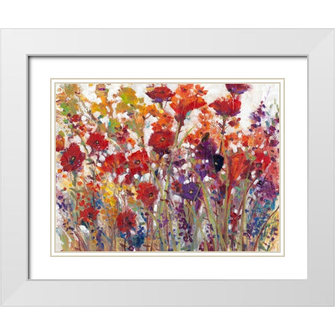 Variety of Flowers I White Modern Wood Framed Art Print with Double Matting by OToole, Tim