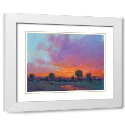 Fiery Sunset I White Modern Wood Framed Art Print with Double Matting by OToole, Tim
