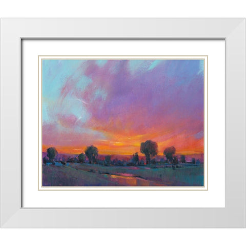Fiery Sunset I White Modern Wood Framed Art Print with Double Matting by OToole, Tim