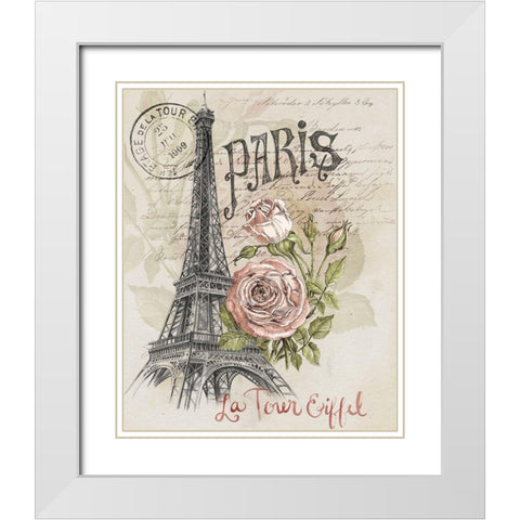 Paris Sketchbook I White Modern Wood Framed Art Print with Double Matting by Parker, Jennifer Paxton