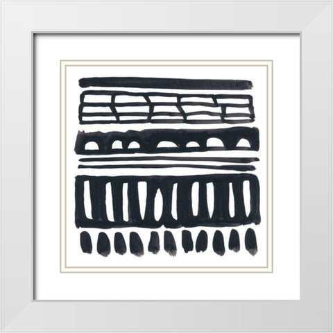 Weft I White Modern Wood Framed Art Print with Double Matting by Vess, June Erica