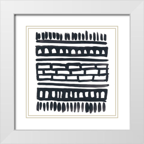 Weft III White Modern Wood Framed Art Print with Double Matting by Vess, June Erica
