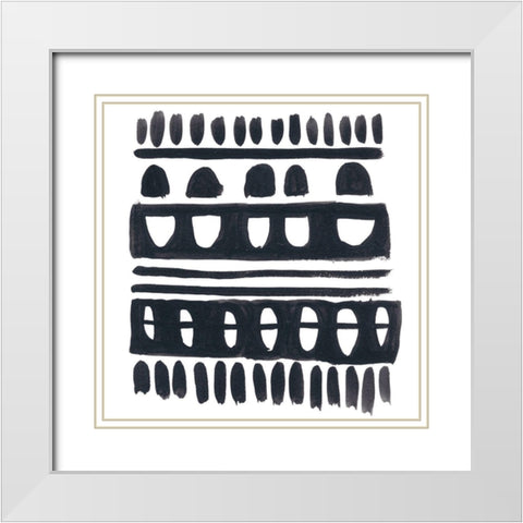 Weft IV White Modern Wood Framed Art Print with Double Matting by Vess, June Erica