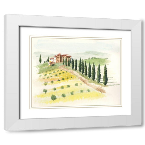 Tuscan Villa II White Modern Wood Framed Art Print with Double Matting by Parker, Jennifer Paxton