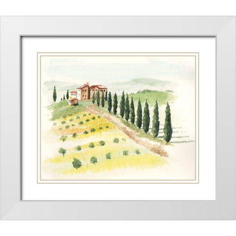 Tuscan Villa II White Modern Wood Framed Art Print with Double Matting by Parker, Jennifer Paxton