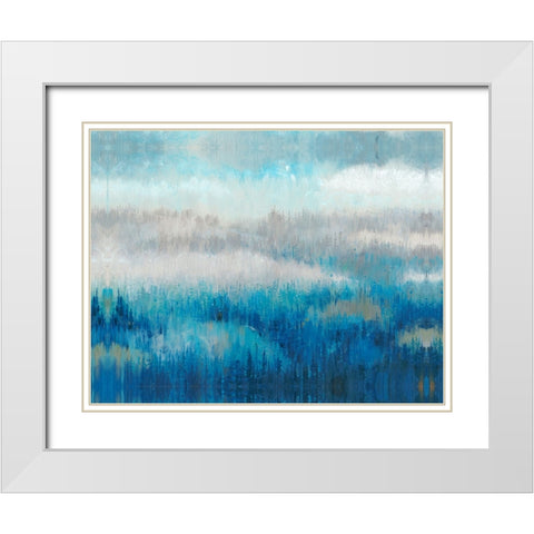 Above the Trees Abstract White Modern Wood Framed Art Print with Double Matting by OToole, Tim