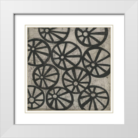 Stone IV White Modern Wood Framed Art Print with Double Matting by Zarris, Chariklia