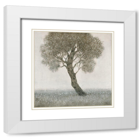 White Blossom Tree White Modern Wood Framed Art Print with Double Matting by OToole, Tim