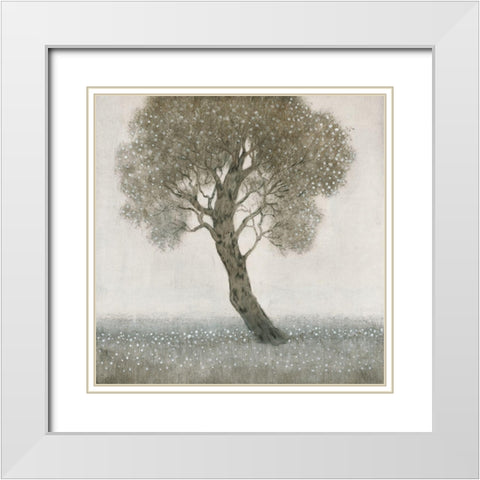 White Blossom Tree White Modern Wood Framed Art Print with Double Matting by OToole, Tim