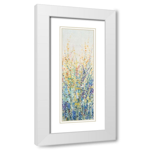 Custom Wildflower Panel I White Modern Wood Framed Art Print with Double Matting by OToole, Tim