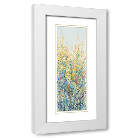 Custom Wildflower Panel III White Modern Wood Framed Art Print with Double Matting by OToole, Tim