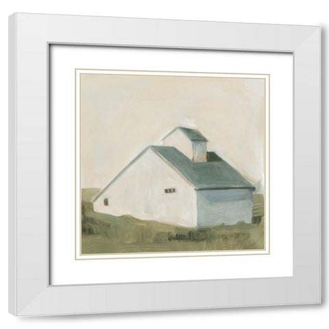Serene Barn I White Modern Wood Framed Art Print with Double Matting by Scarvey, Emma