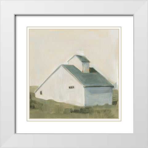 Serene Barn I White Modern Wood Framed Art Print with Double Matting by Scarvey, Emma