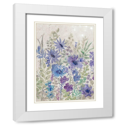 A Splash of Flowers I White Modern Wood Framed Art Print with Double Matting by OToole, Tim