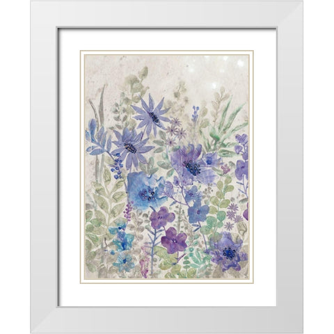 A Splash of Flowers I White Modern Wood Framed Art Print with Double Matting by OToole, Tim