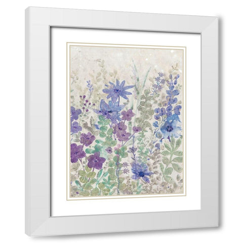 A Splash of Flowers II White Modern Wood Framed Art Print with Double Matting by OToole, Tim