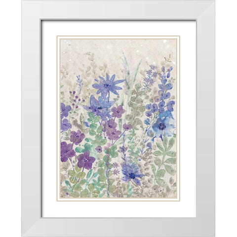 A Splash of Flowers II White Modern Wood Framed Art Print with Double Matting by OToole, Tim