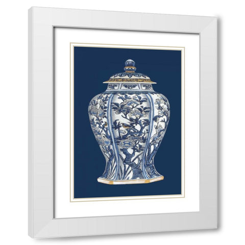 Blue and White Porcelain Vase I White Modern Wood Framed Art Print with Double Matting by Vision Studio
