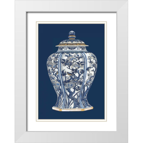 Blue and White Porcelain Vase I White Modern Wood Framed Art Print with Double Matting by Vision Studio