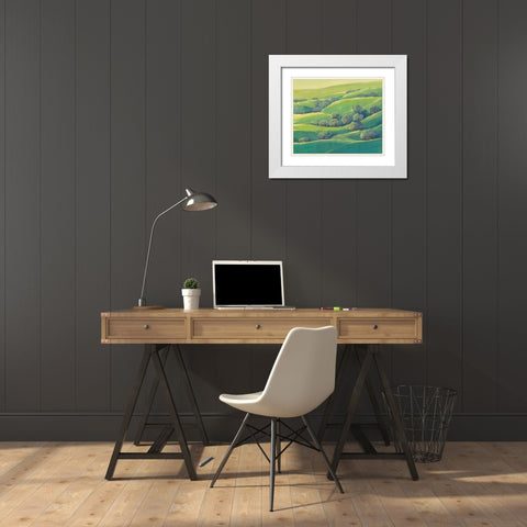 Hillside View I White Modern Wood Framed Art Print with Double Matting by OToole, Tim