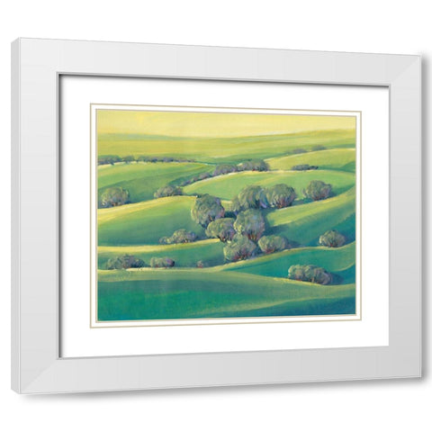 Hillside View II White Modern Wood Framed Art Print with Double Matting by OToole, Tim