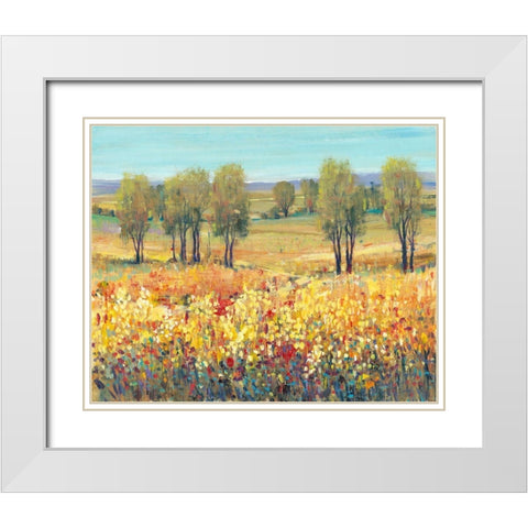 Golden Fields I White Modern Wood Framed Art Print with Double Matting by OToole, Tim