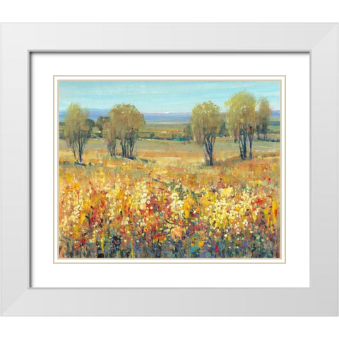 Golden Fields II White Modern Wood Framed Art Print with Double Matting by OToole, Tim