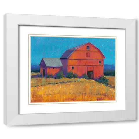 Colorful Barn View I White Modern Wood Framed Art Print with Double Matting by OToole, Tim
