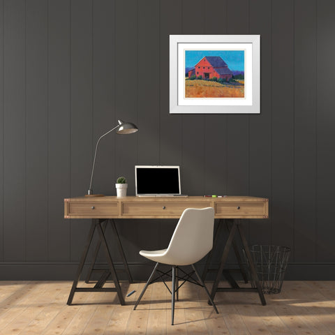 Colorful Barn View II White Modern Wood Framed Art Print with Double Matting by OToole, Tim
