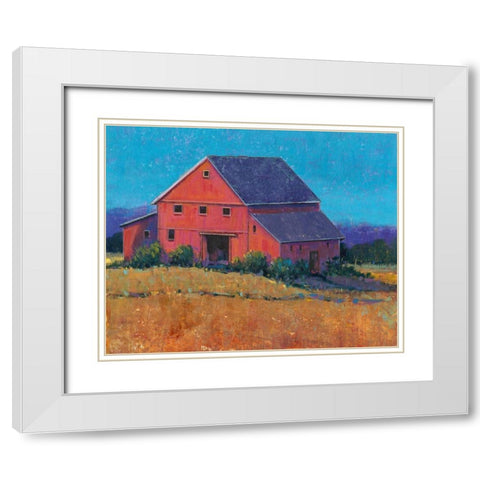 Colorful Barn View II White Modern Wood Framed Art Print with Double Matting by OToole, Tim