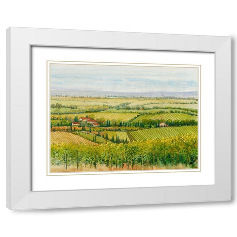 Wine Country View I White Modern Wood Framed Art Print with Double Matting by OToole, Tim